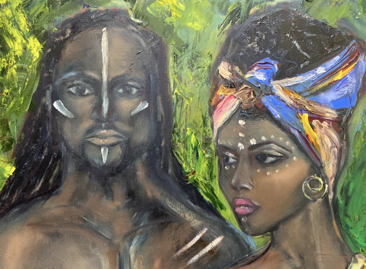 Detail of the African Couple painting